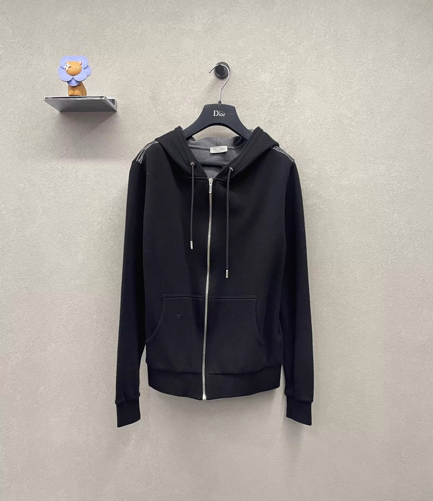 Dior Dior black zipper hooded jacket S classic sporty Size S / US 4 / IT 40 - 1 Thumbnail
