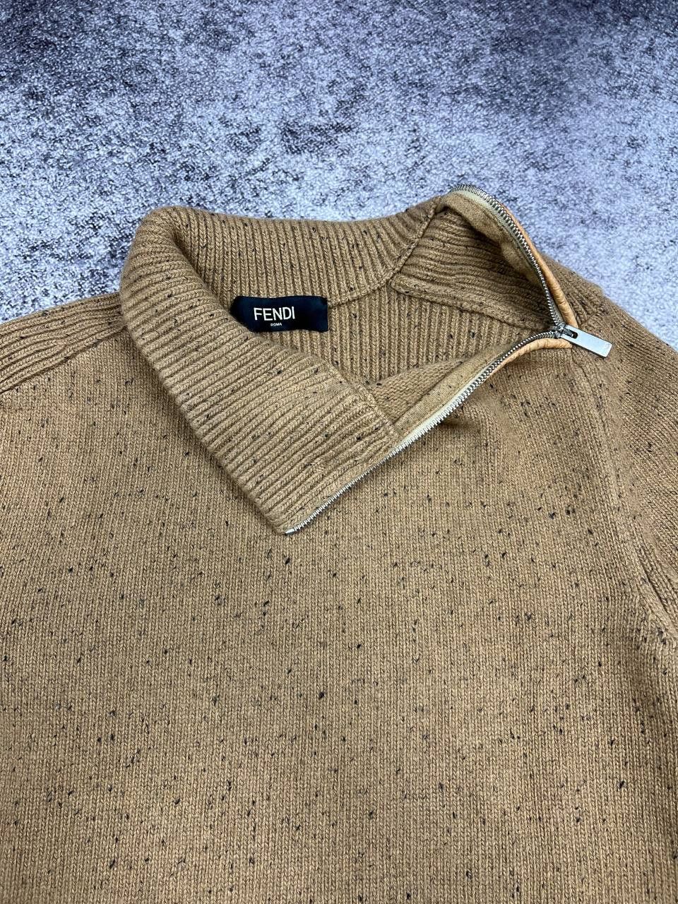 Fendi Fendi Roma FW14 Shoulder Zip Mock Neck Wool Sweater Size US M / EU 48-50 / 2 - 6 Thumbnail
