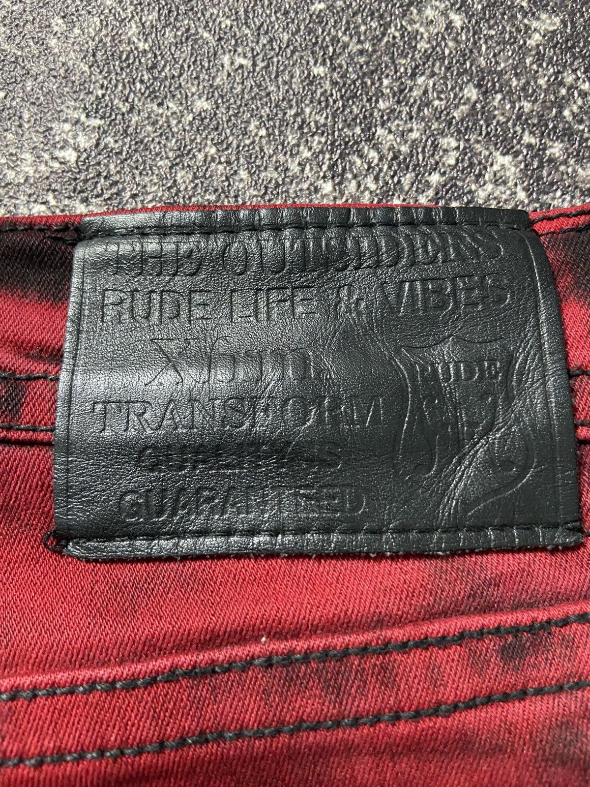 If Six Was Nine Xfrm blood red punk stretch jeans Size 29" - 12 Thumbnail