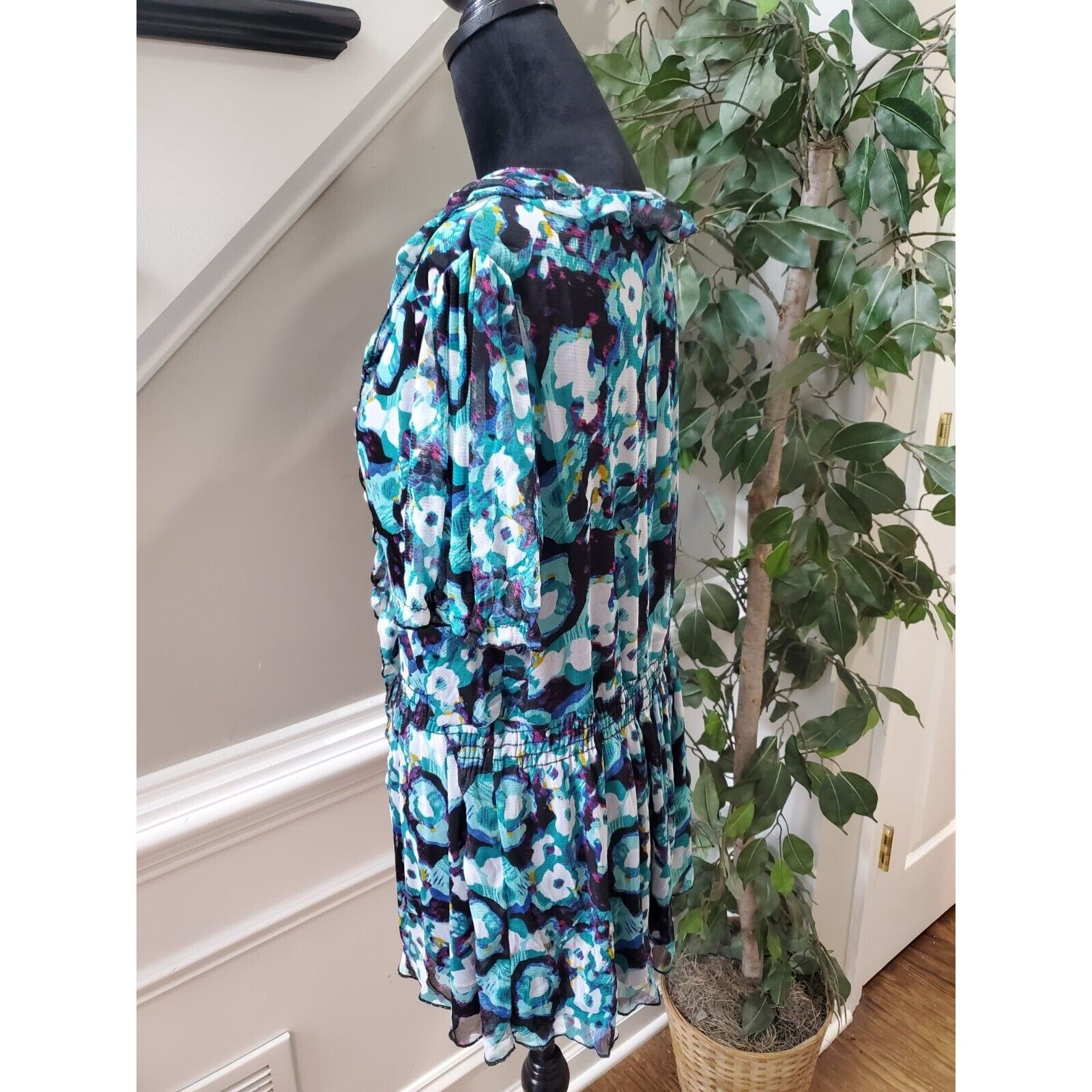 Other Notations Polyester Scoop Neck Short Sleeve Top Blouse 2X Size XXL / US 16-18 / IT 52-54 - 8 Thumbnail