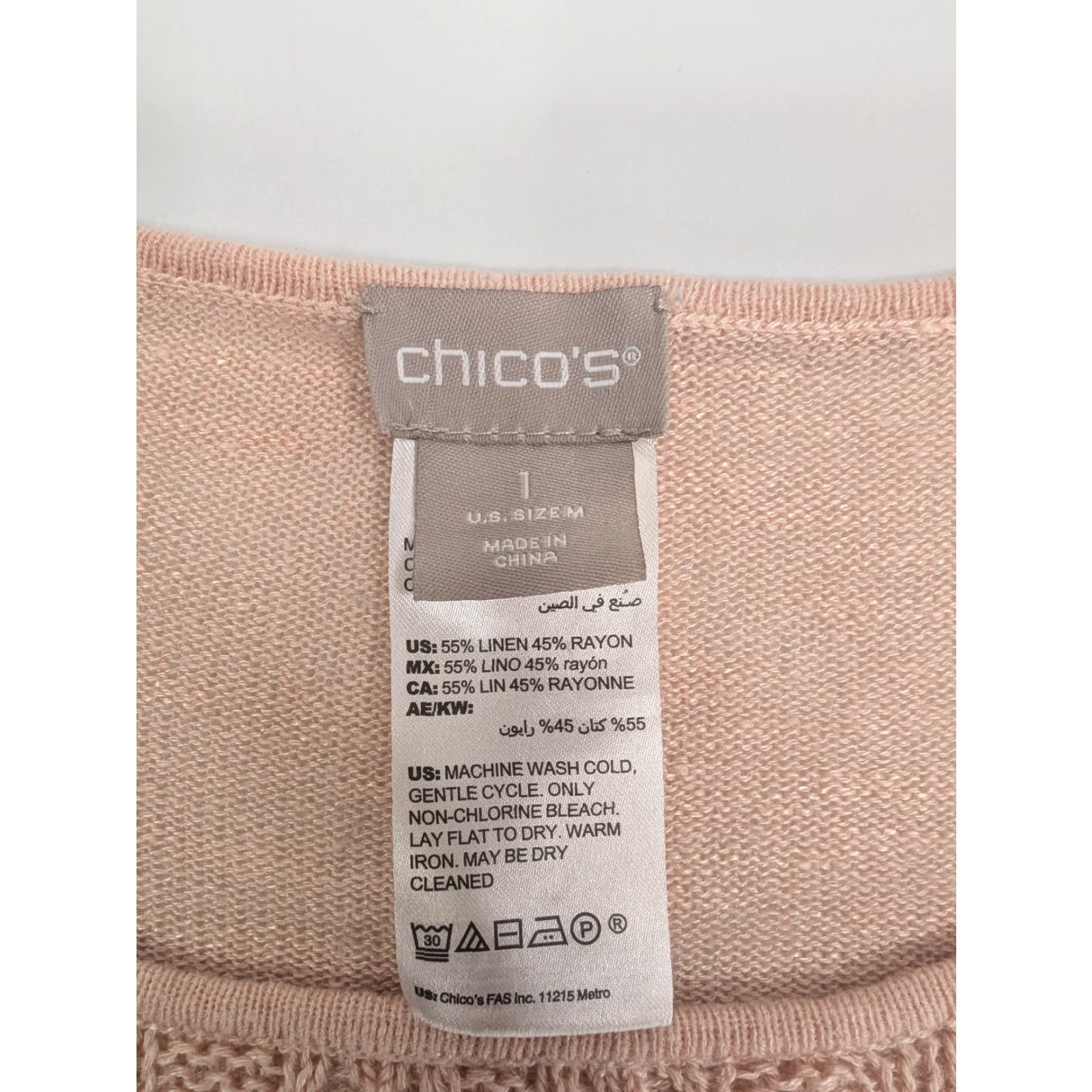Vintage Chico's Pointelle-Stitch Blush Peach Short Sleeve Light Sweater Size M Pink Women Pullover Size M / US 6-8 / IT 42-44 - 7 Thumbnail