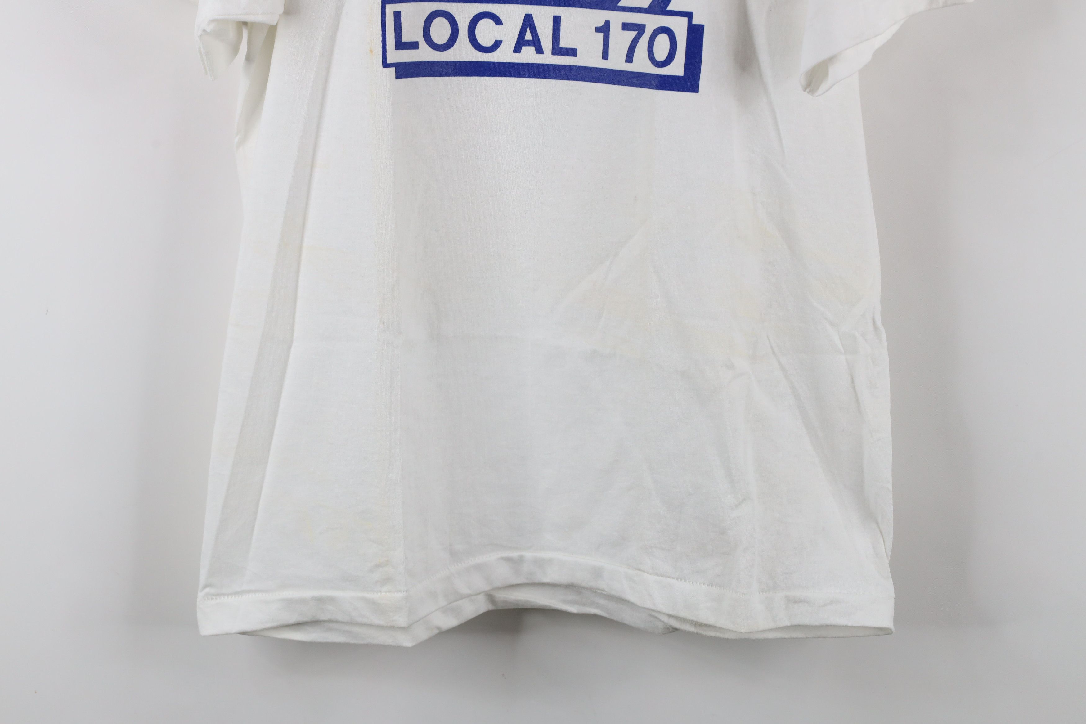 Vintage Vintage 90s Streetwear Workers Union T-Shirt White USA Size US L / EU 52-54 / 3 - 3 Thumbnail