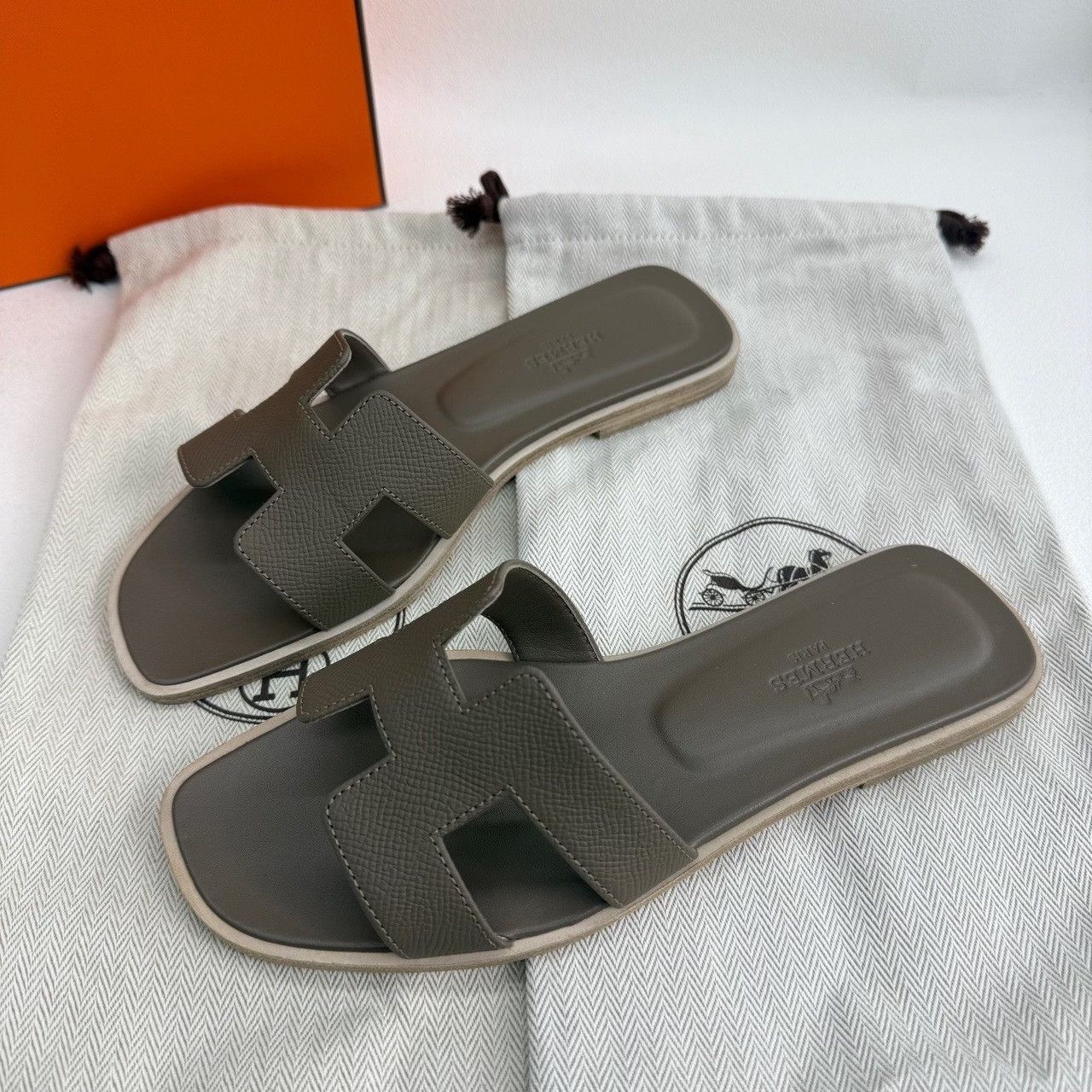 Hermes Hermes Gray Sandals us_6 Women Size US 6 / IT 36 - 1 Thumbnail