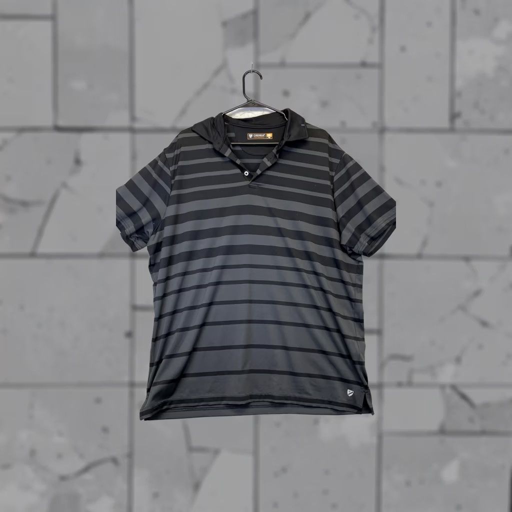 Cremieux Cremieux Polo Shirt Mens XL Black Gray Striped Short Sleeve Performance Golf Size US XL / EU 56 / 4 - 1 Thumbnail