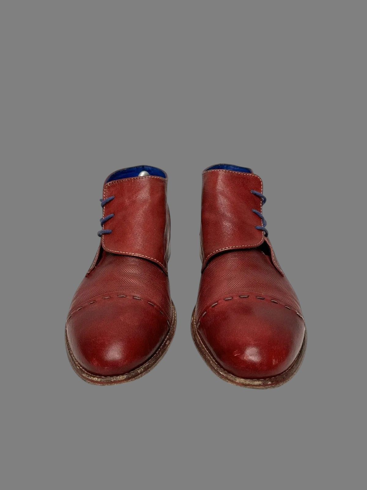 If Six Was Nine Vintage Holy Haferl Leather Red Shoes Alpine Style Rare Size US 9 / EU 42 - 5 Thumbnail