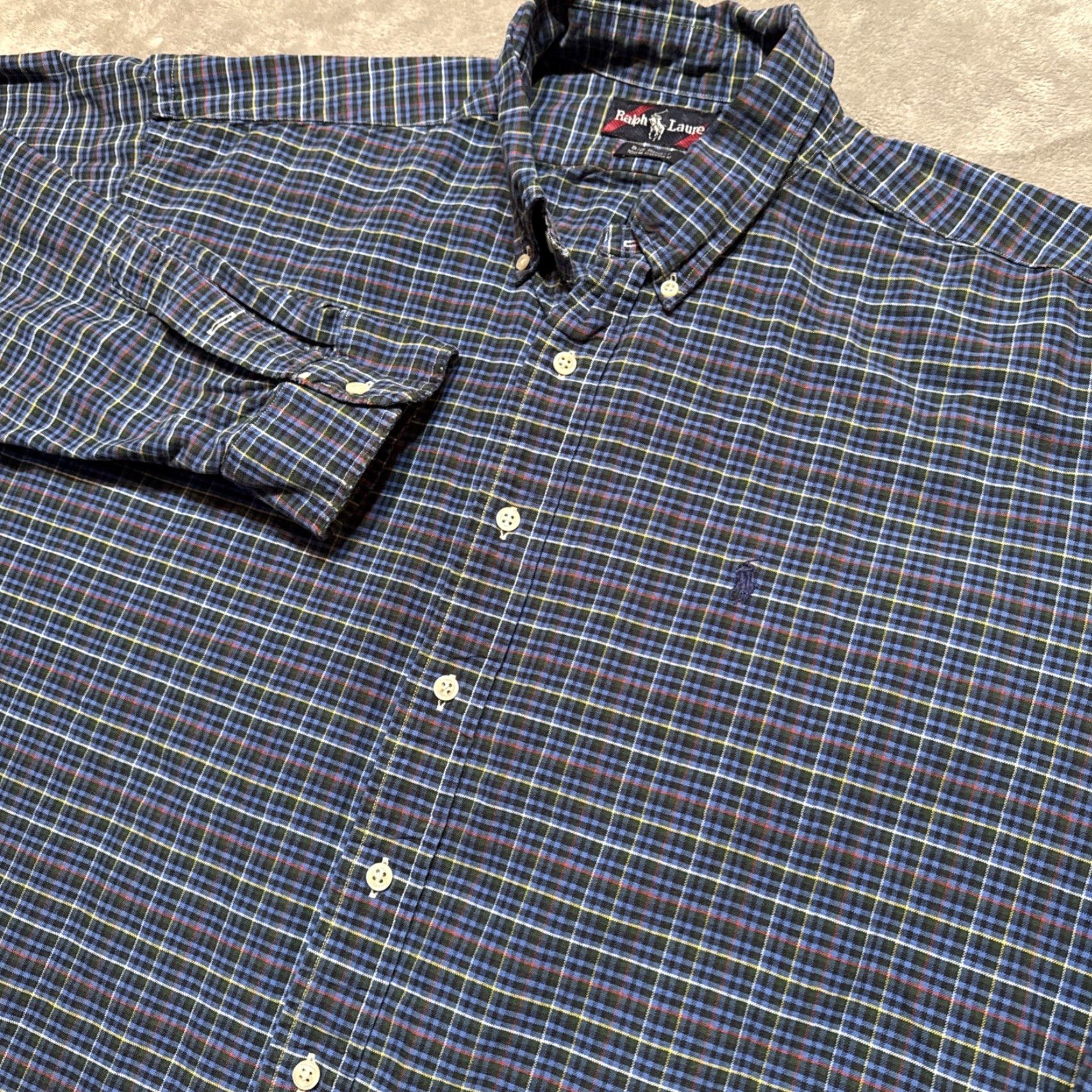 Ralph Lauren Ralph Lauren Shirt Mens 2XL Blue Green Plaid Pony Big Button Down Long Sleeve Size US XXL / EU 58 / 5 - 2 Thumbnail