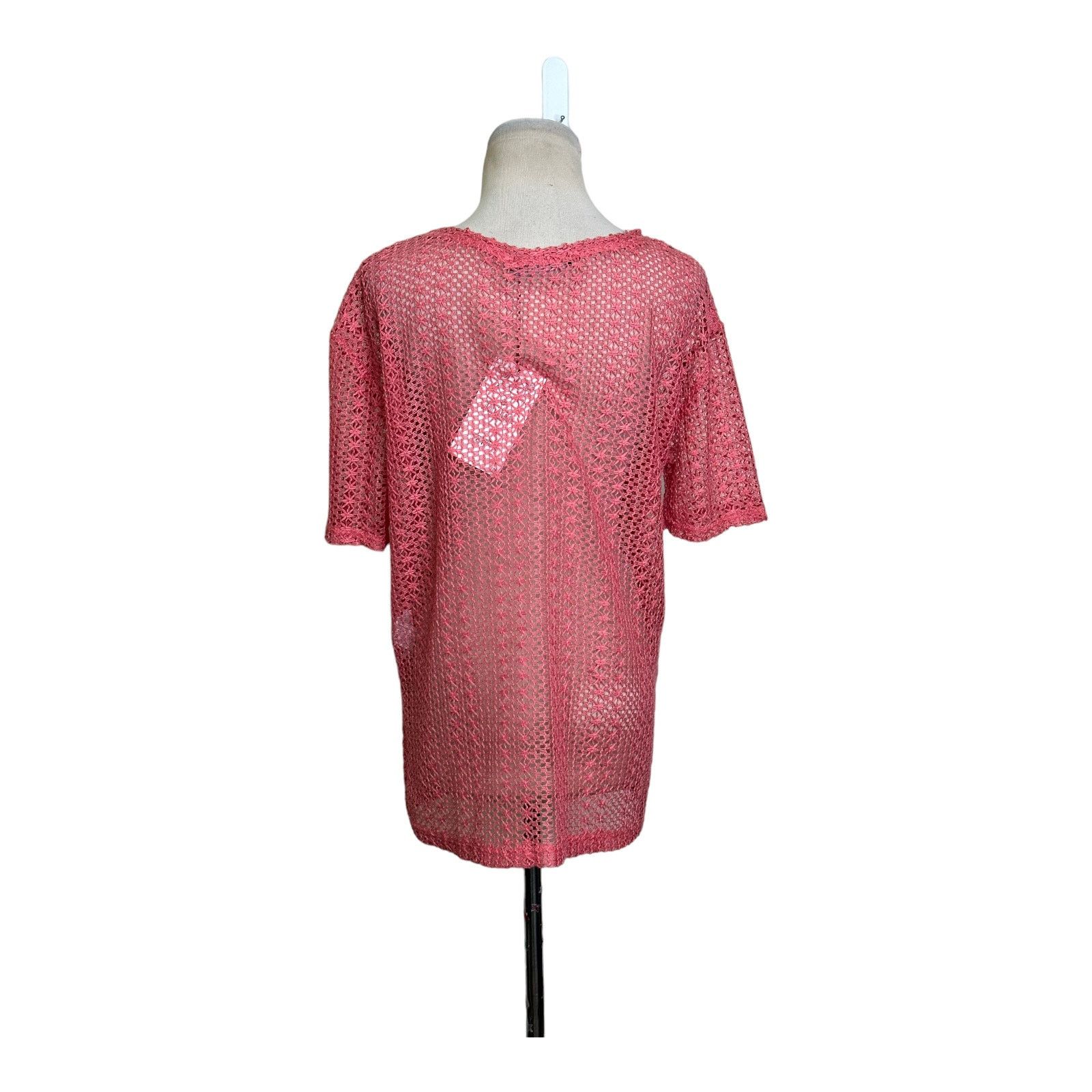 Zara Zara melon pink open crochet short sleeves top size Medium Size M / US 6-8 / IT 42-44 - 7 Thumbnail