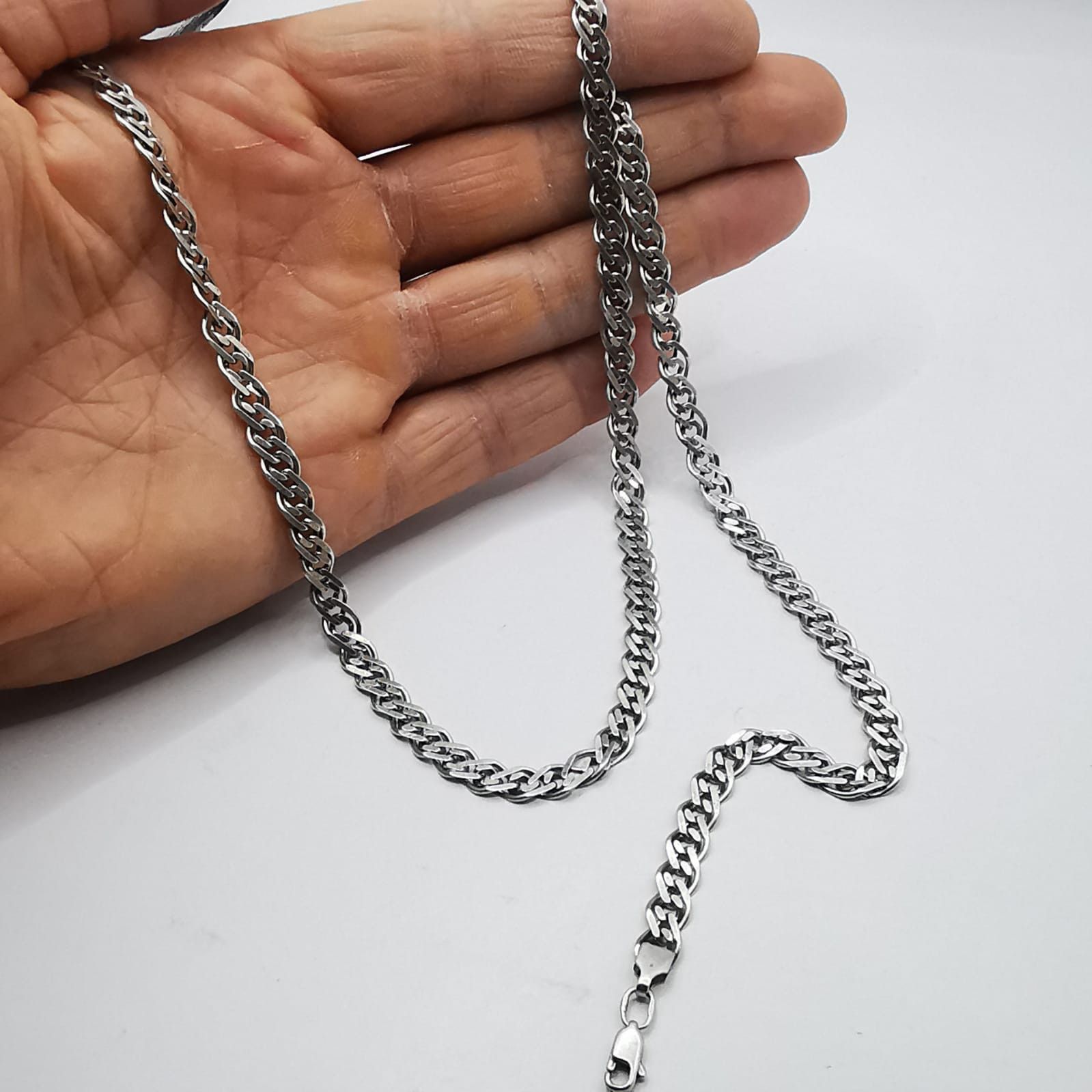 Sterling Silver Vintage Jewelry Chain, 925 Sterling Silver, Signed 23.09g Size ONE SIZE - 3 Thumbnail