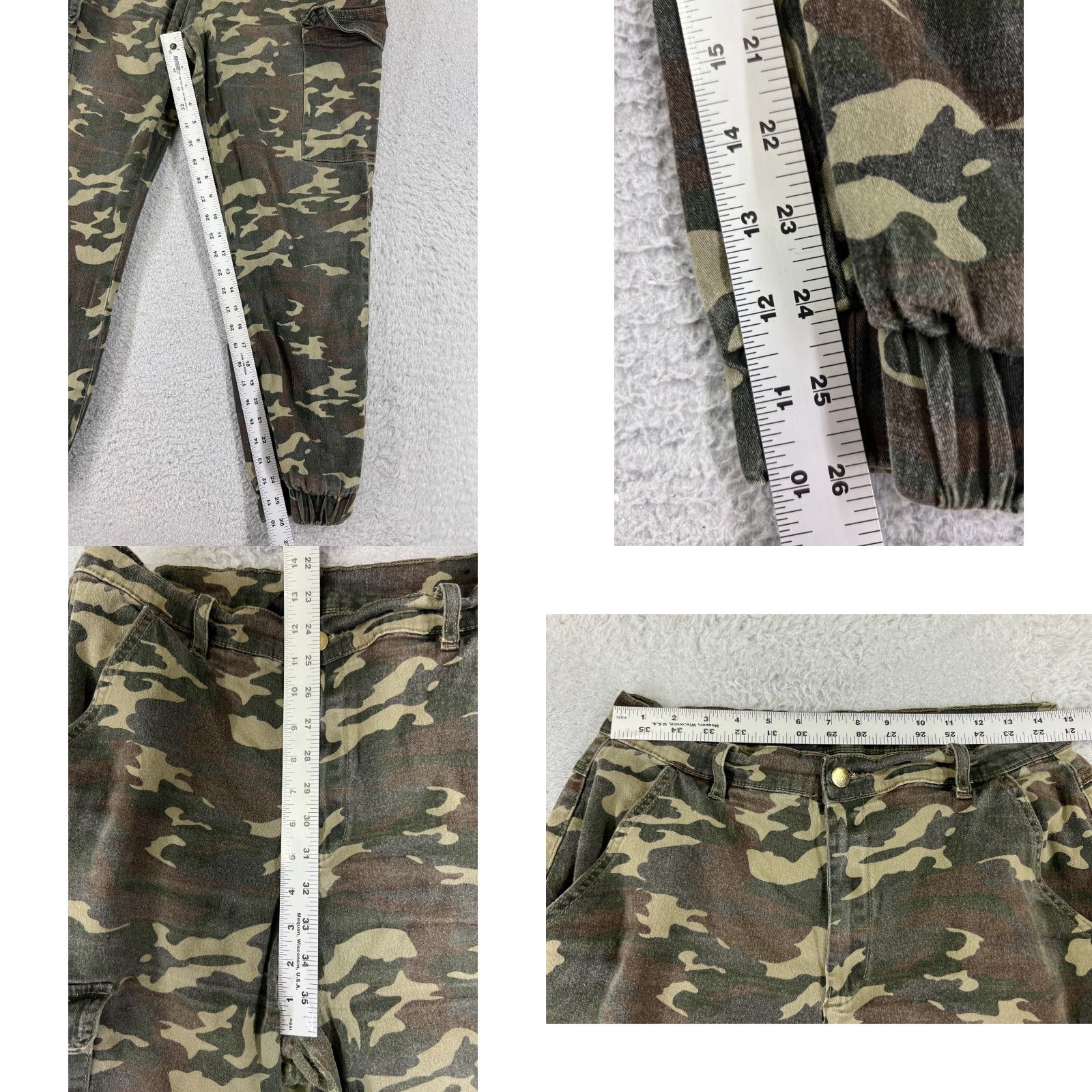 Almost Famous VINTAGE Almost Famous Women's Jeans Pants XL Green Camouflage Cargo Tapered Cotton Size 40" / US 18 - 8 Thumbnail