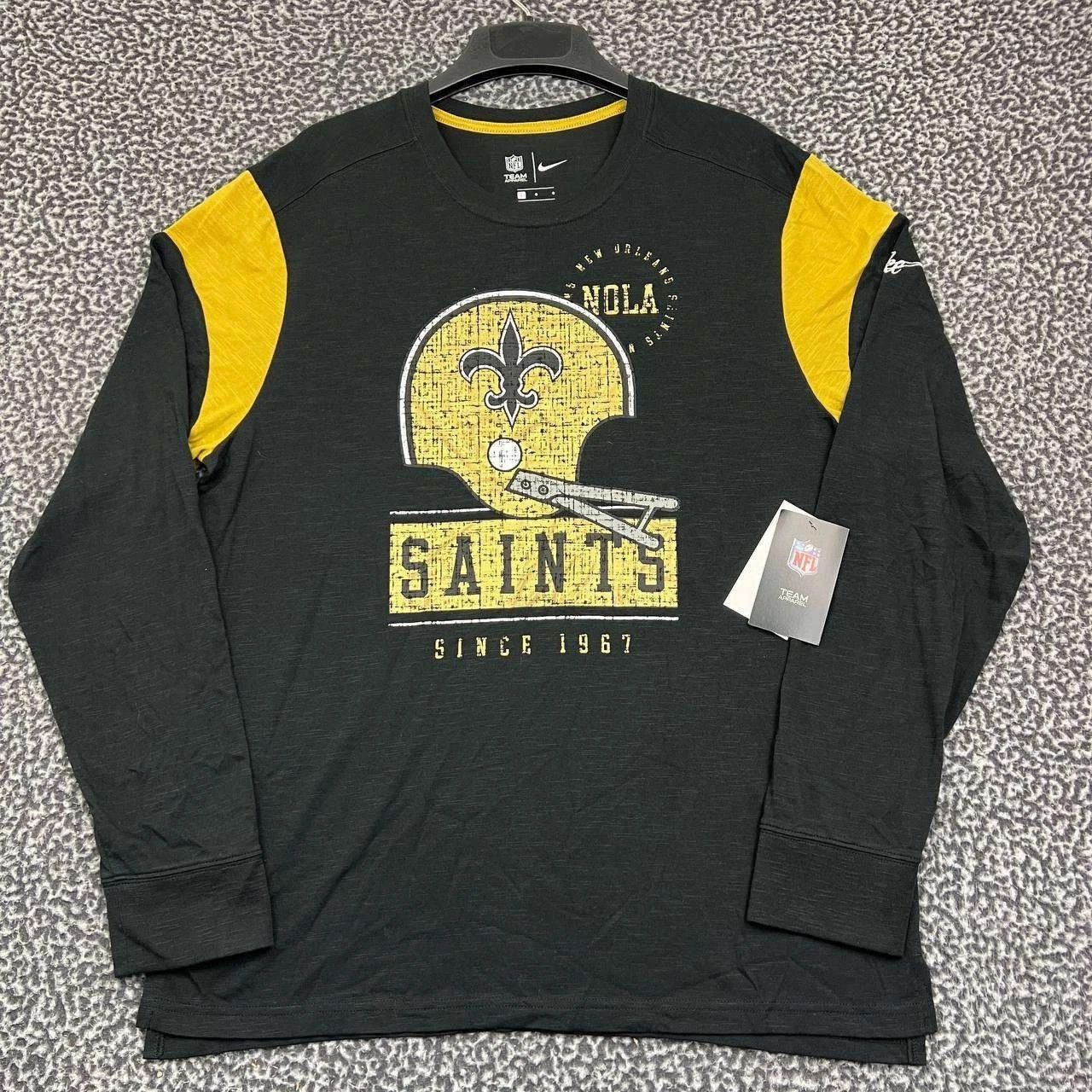 Nike New Orleans Saints Shirt Men Long Sleeve Crew Neck New L Size US L / EU 52-54 / 3 - 1 Thumbnail