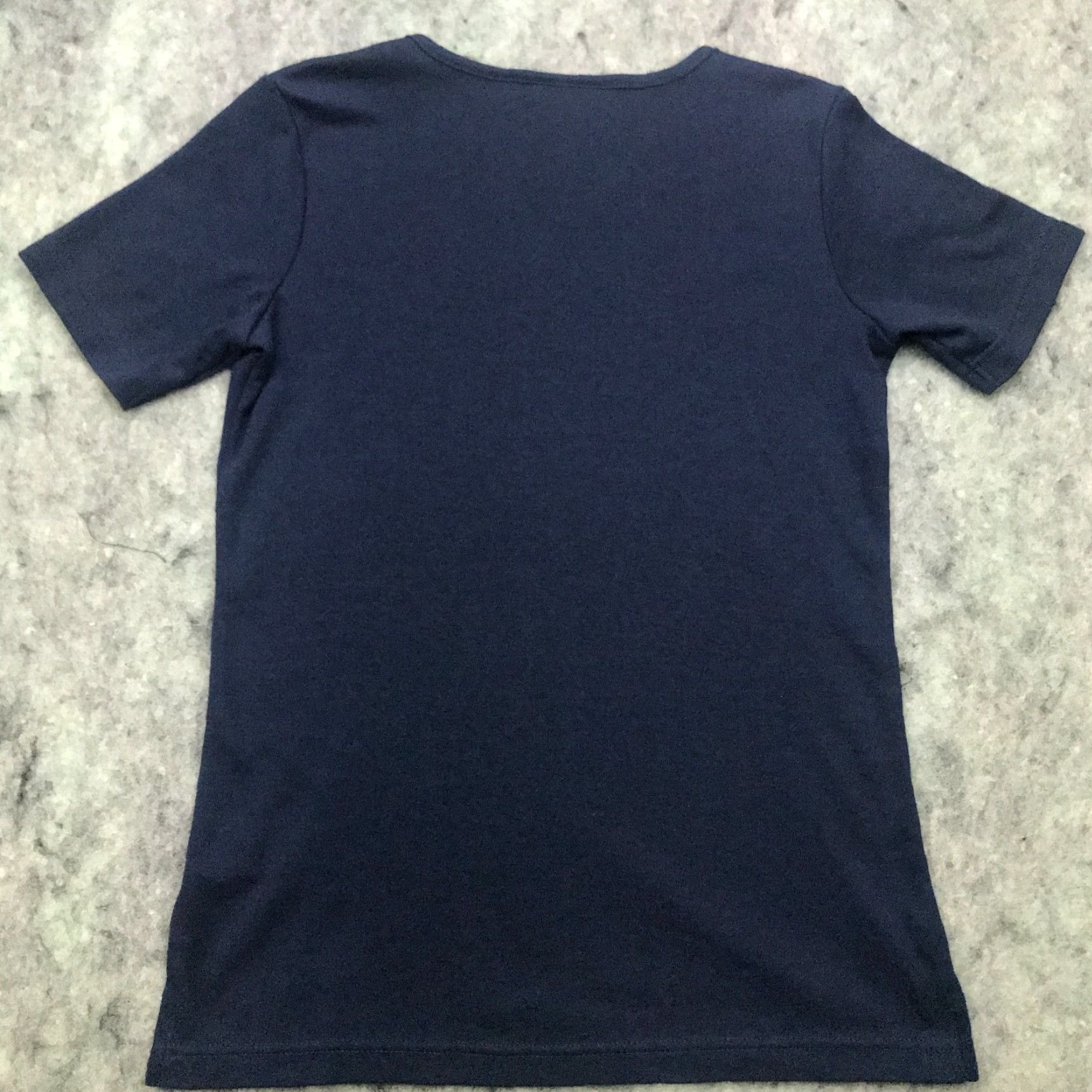 Quacker Factory Quacker Factory V-Neck Shirt Womens XX-Small Blue Rhinestones Embellished Cotton Blend Knit Short Sleeve Size XXS / US 00 / IT 34 - 4 Thumbnail