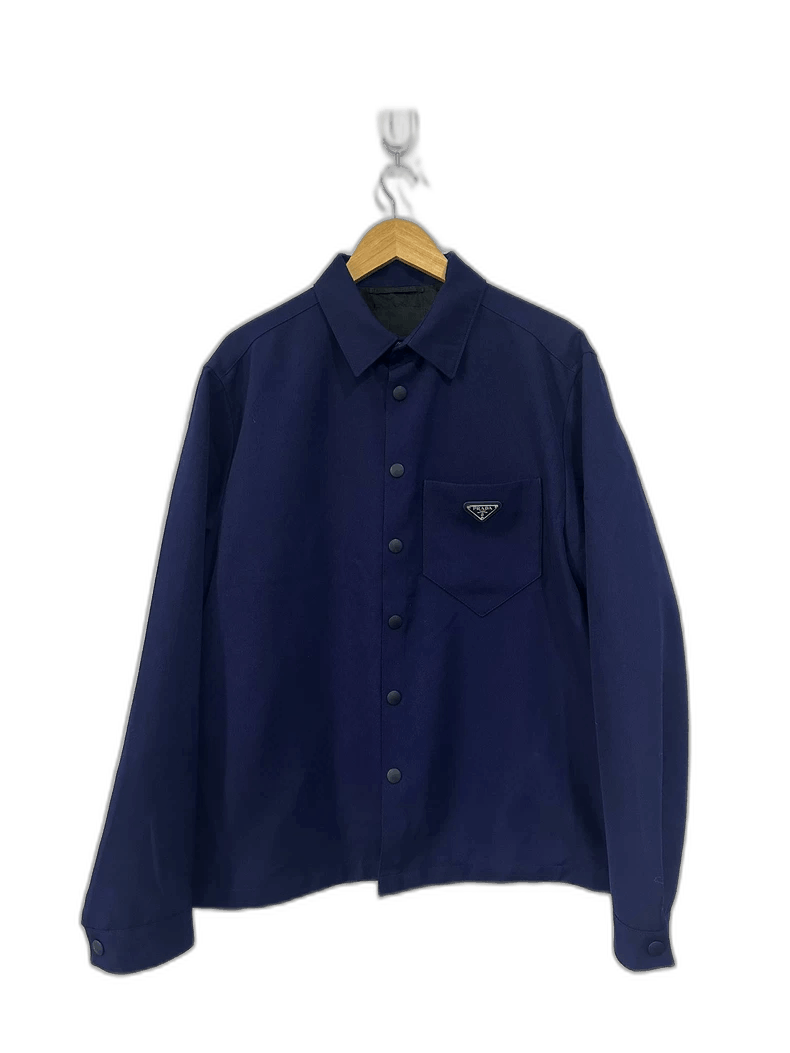 Prada Blue Triangle Logo Jacket Size L -2505
