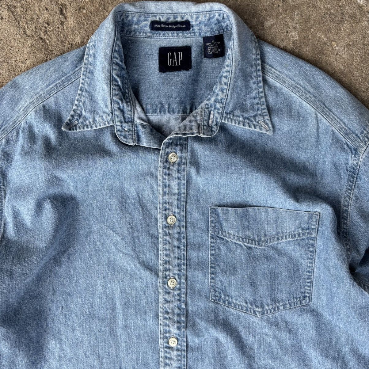 Gap VTG GAP Denim Shirt Size US M / EU 48-50 / 2 - 2 Thumbnail