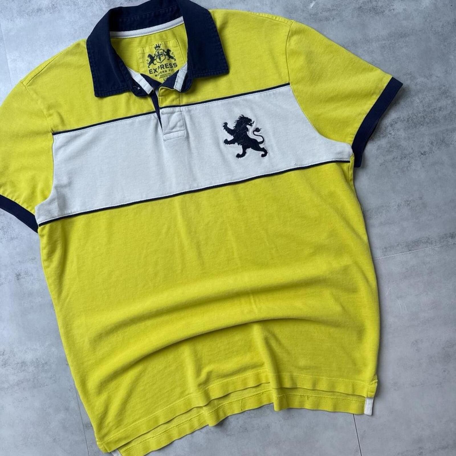 Express Y2K Express Yellow Logo Grunge Polo shirt Size US L / EU 52-54 / 3 - 5 Thumbnail