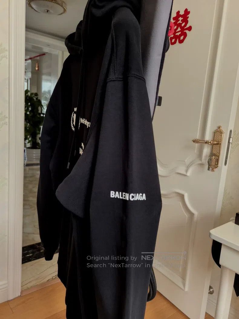 Balenciaga Balenciaga WFP Black Hoodie Size US S / EU 44-46 / 1 - 4 Thumbnail