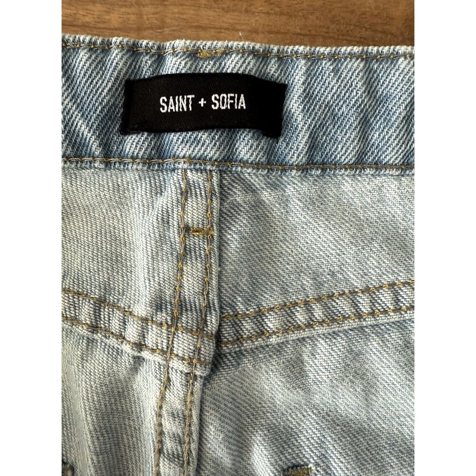 Vintage Saint + Sofia Jeans Women’s Size 24 Light Wash High Rise Denim Tapered 5-Pocket Blue 100% Cotton Regular Rise Jeans Womens Size 42" / US 20 - 3 Thumbnail