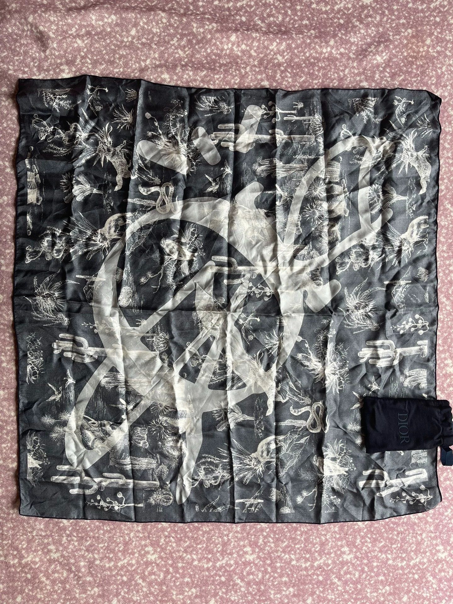 Dior Dior Silk Scarf Dior Animal Motif & Logo - Tagless (Unused) Size ONE SIZE - 4 Thumbnail