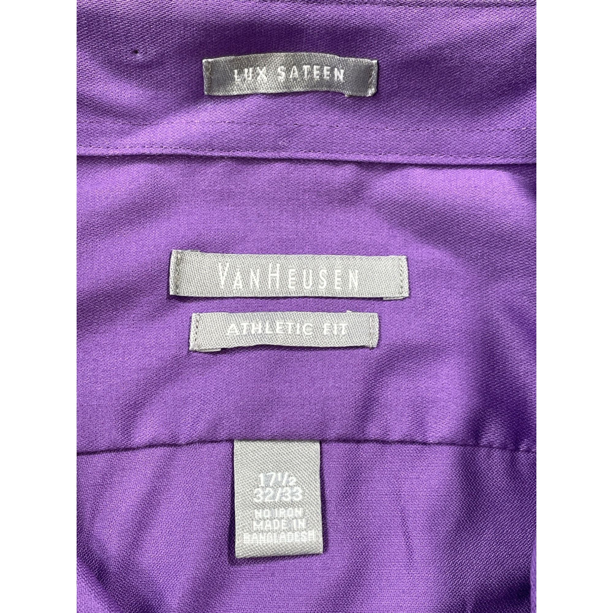 Van Heusen Van Heusen SKU 7587 Mens Purple Long Sleeve Button Down Shir Size US XL / EU 56 / 4 - 9 Thumbnail