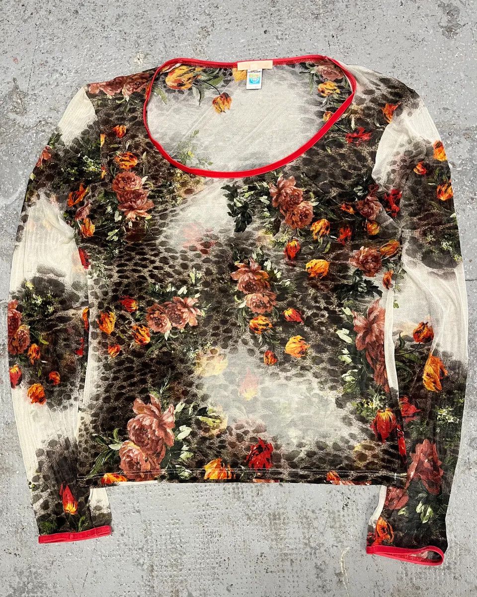 Roberto Cavalli FW2002 Roberto Cavalli Floral Longsleeves Top Size S / US 4 / IT 40 - 1 Thumbnail