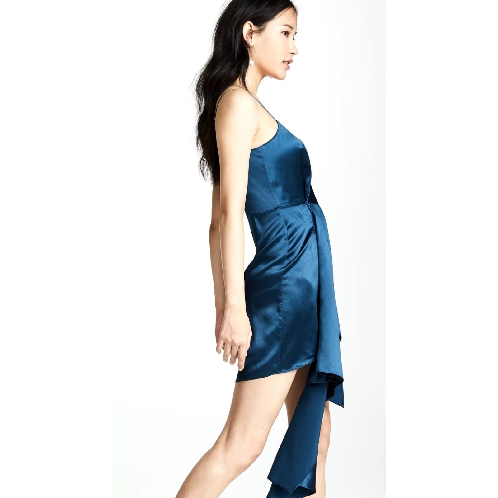 Fleur du Mal Fleur Du Mal Cascade 100% Silk Slip Mini Dress Amalfi Blue Women's Size 6 Animation? Size M / US 6-8 / IT 42-44 - 4 Thumbnail