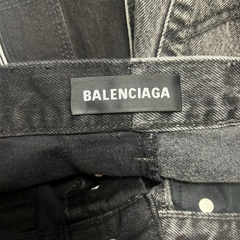 Balenciaga Balenciaga Black and grey patchwork denim shorts Size US 29 - 4 Thumbnail