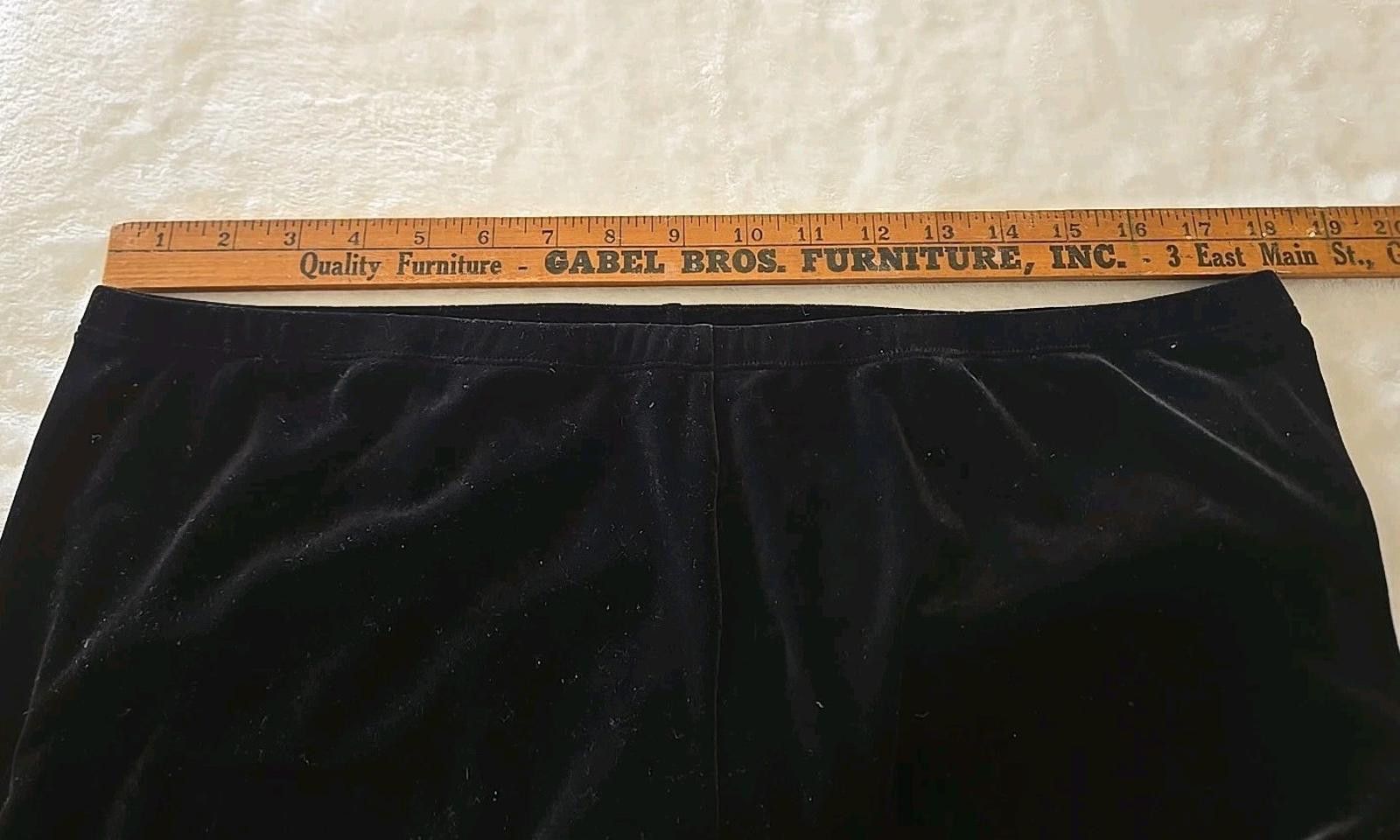 Eileen Fisher Eileen Fisher Black Stretchy Velvet Ankle Leggings Sz XL Size 40" / US 18 - 5 Thumbnail