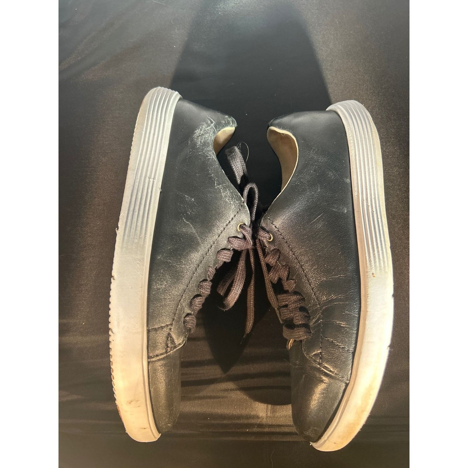 Cole Haan Cole Haan Black Leather Lace Up Sneakers Comfortable Size US 7 / IT 37 - 2 Thumbnail