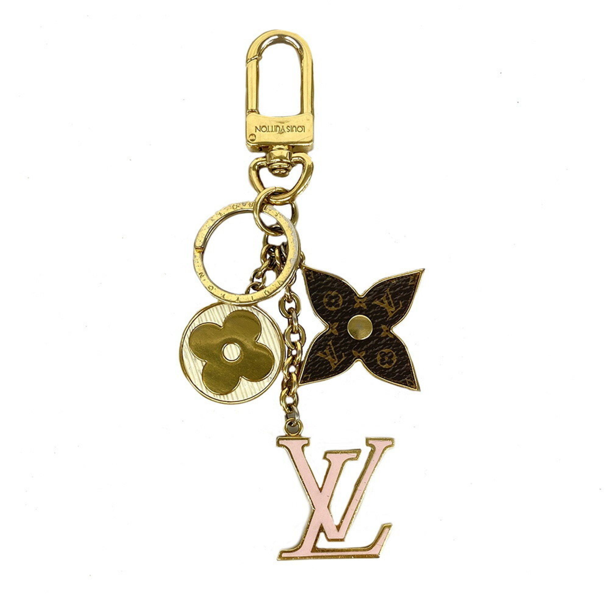 image of Louis Vuitton Keychain Monogram Portocle Spring Street M69008 Brown White Pink Ladies, Women's