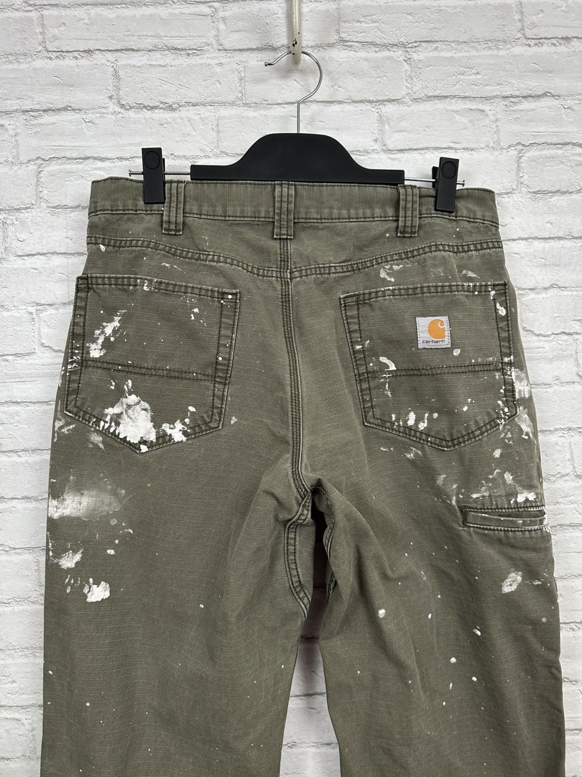 Carhartt (34x29) FADED PAINT THRASHED Carhartt Work Pants Size US 34 / EU 50 - 8 Thumbnail