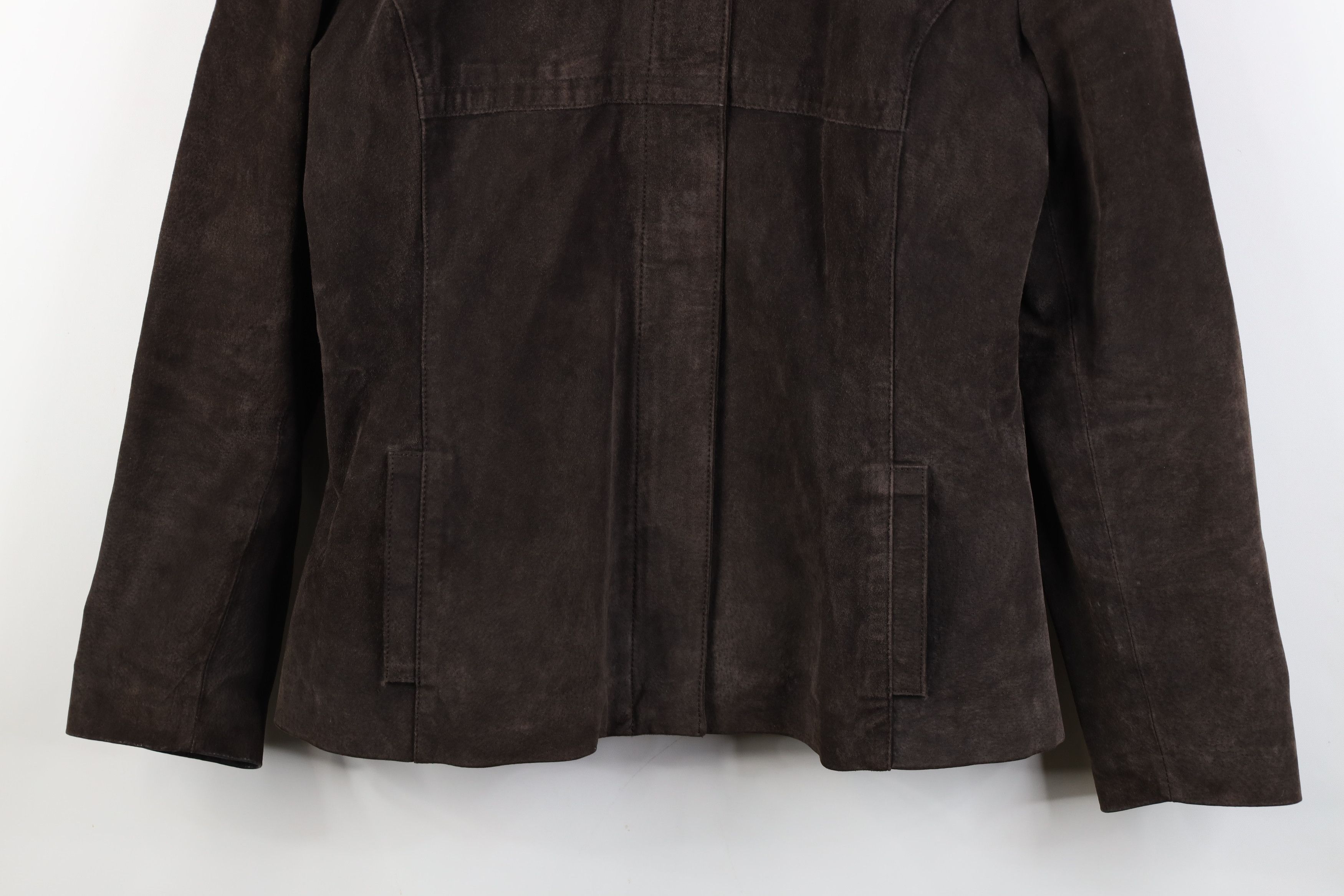 Vintage Vintage 90s Streetwear Suede Leather Full Zip Jacket Size L / US 10 / IT 46 - 3 Thumbnail