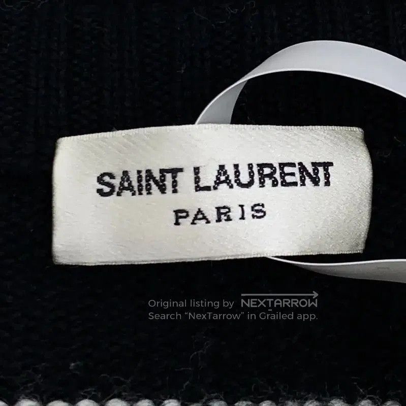 Yves Saint Laurent YSL Striped Wool Knit Sweater for Women . Size L / US 10 / IT 46 - 5 Thumbnail