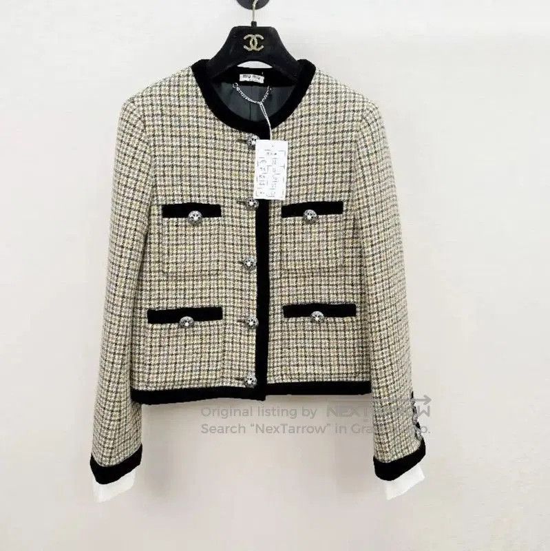 Miu Miu Miu Miu Short Color-Block Wool Coat . Size S / US 4 / IT 40 - 1 Thumbnail