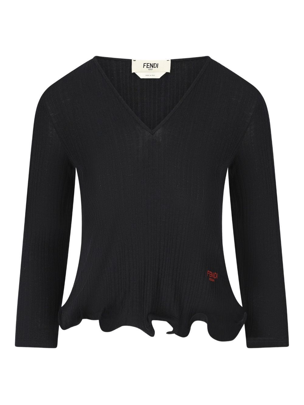Fendi WOOL V-NECKED SWEATER Size S / US 4 / IT 40 - 1 Thumbnail