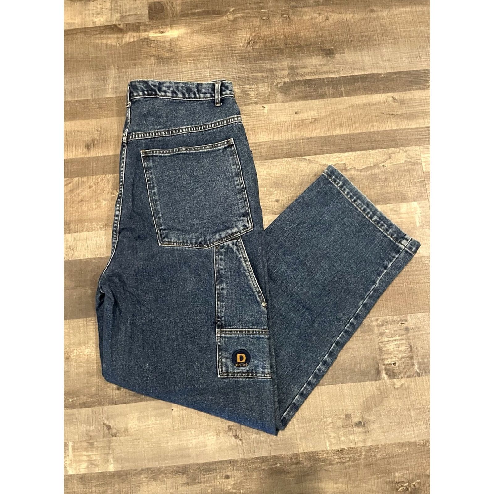 Odlo VINTAGE DLO NYC Jeans Men 34x34 Blue Denim Wide-Leg Classic 34 in Regular Belt Loops Pockets Cotton/ Denim 3x Regular Mens Size US 34 / EU 50 - 2 Thumbnail