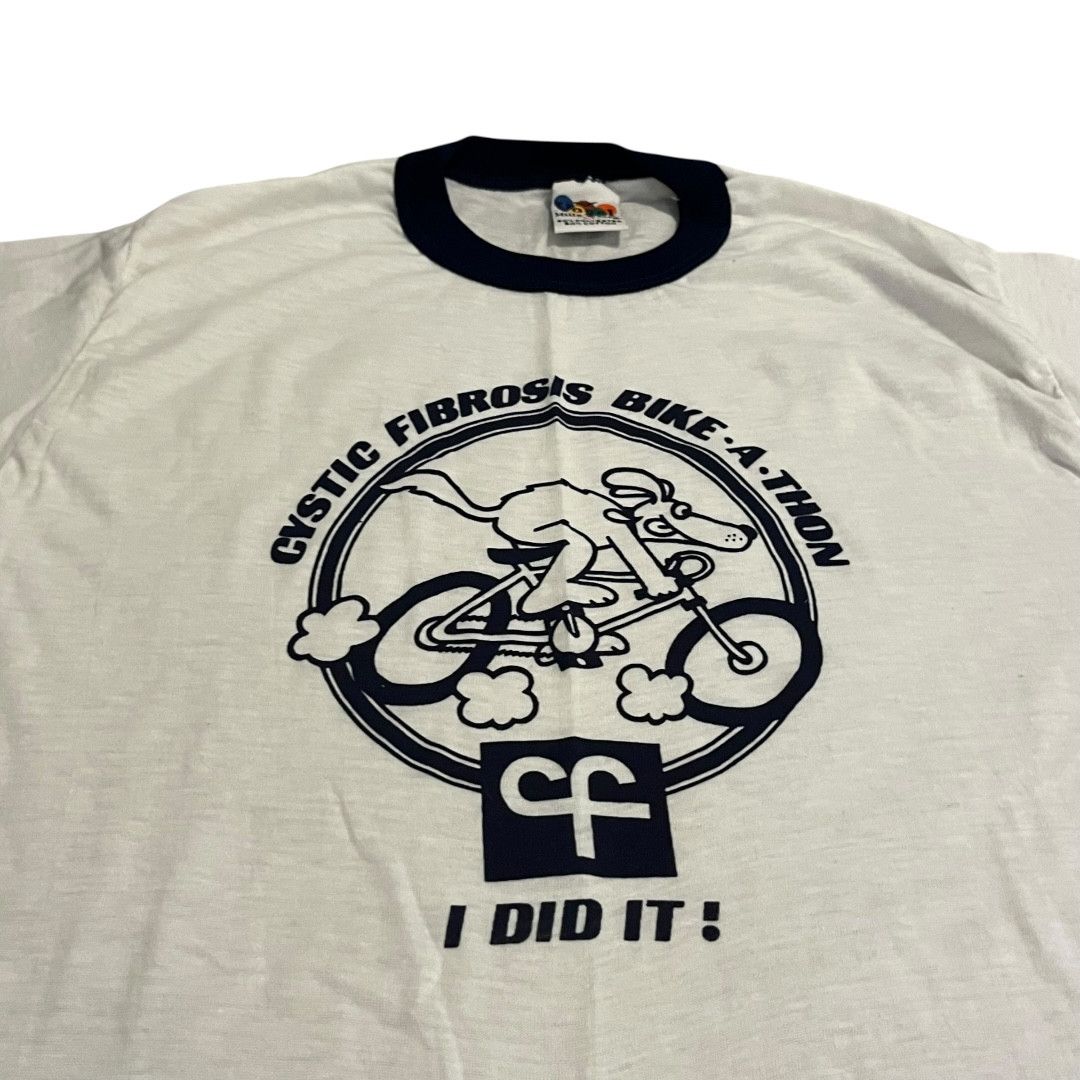 Other VINTAGE 1980s Cystic Fibrosis Cycling Ringer T Shirt Size US M / EU 48-50 / 2 - 2 Thumbnail