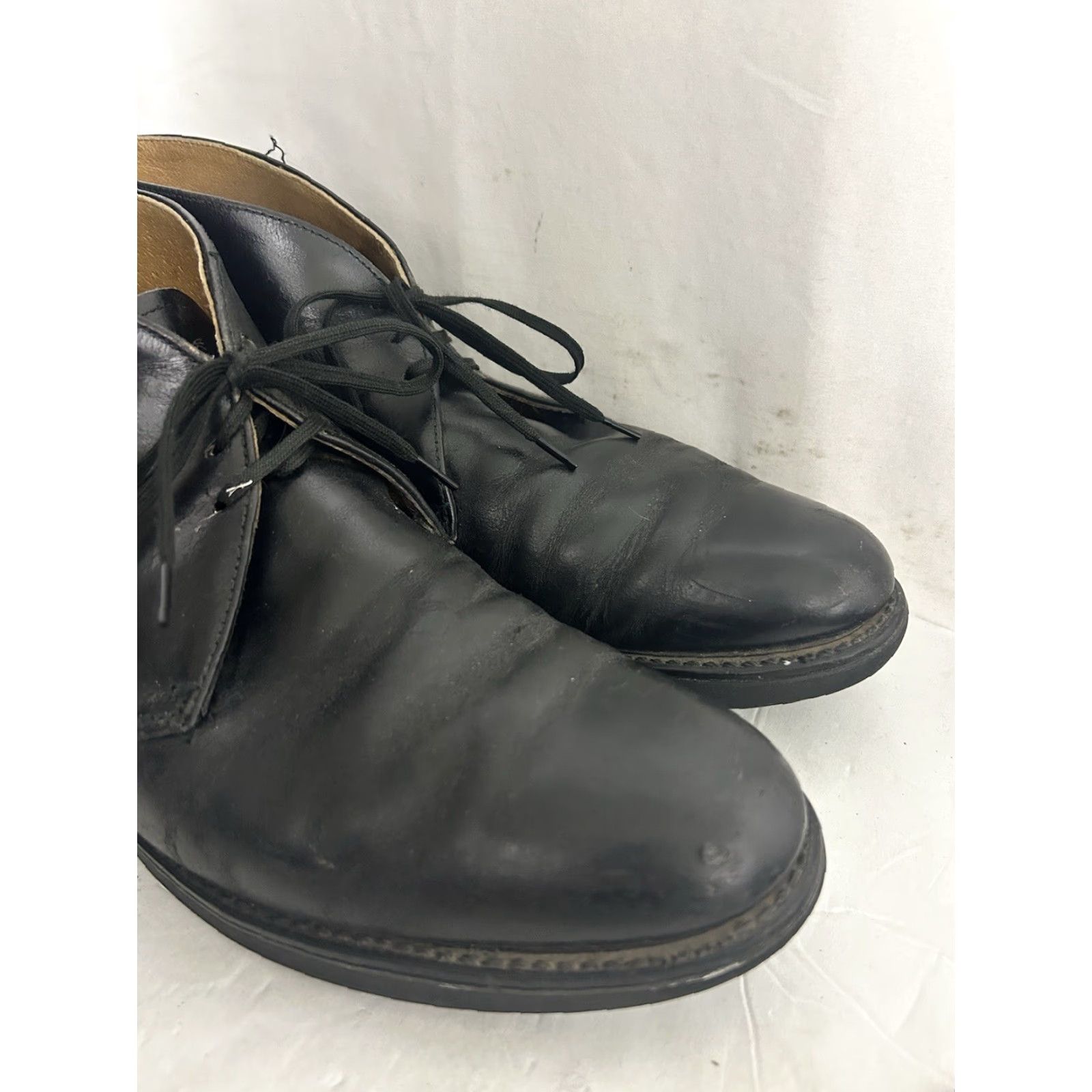 UFC VINTAGE UFCW Black Chukka Boots Leather Mens 11B Made USA Size US 11 / EU 44 - 2 Thumbnail
