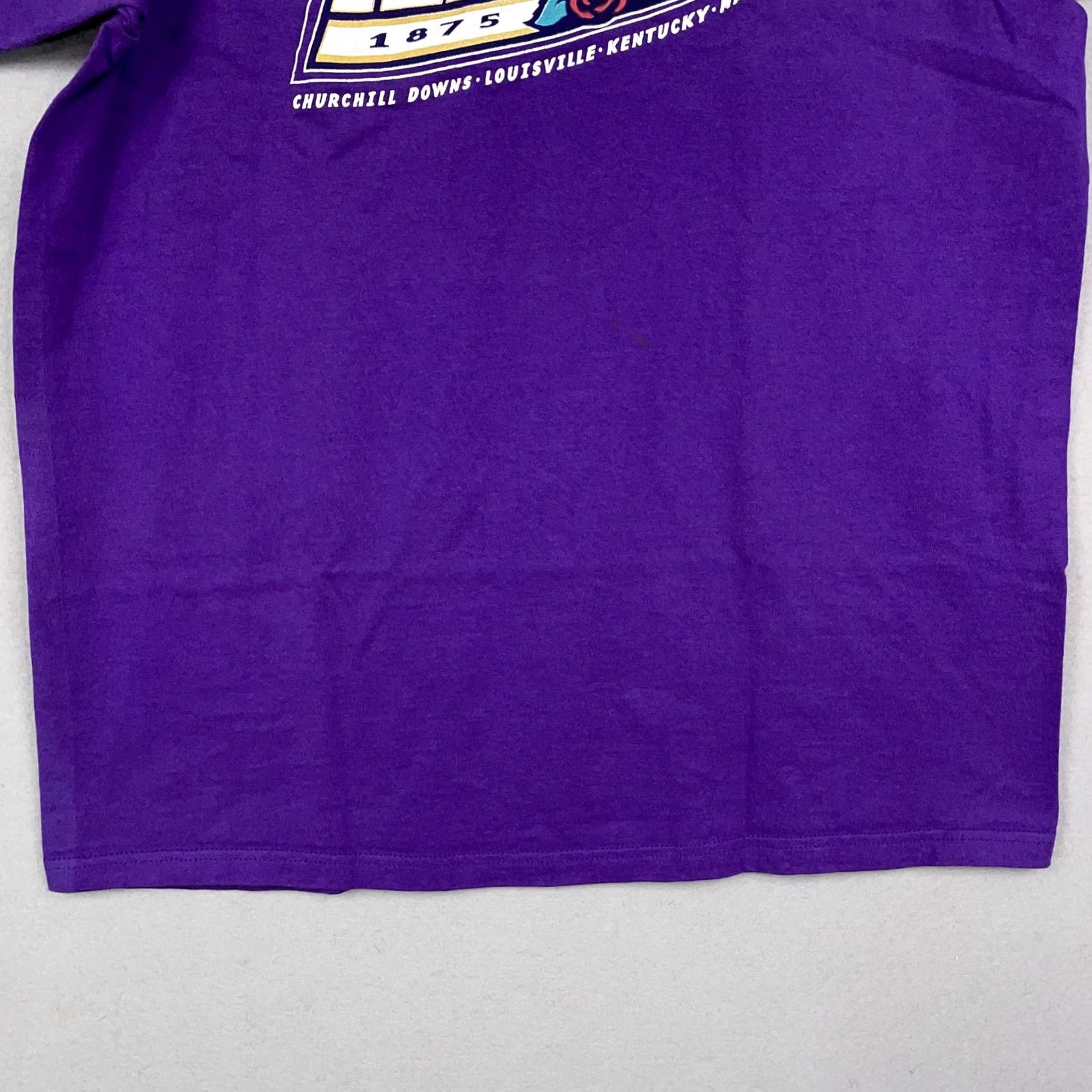 Fruit Of The Loom VINTAGE Kentucky Derby Mens XL Purple 125th Churchill Downs Racing 90s T-Shirt Size US XL / EU 56 / 4 - 3 Thumbnail