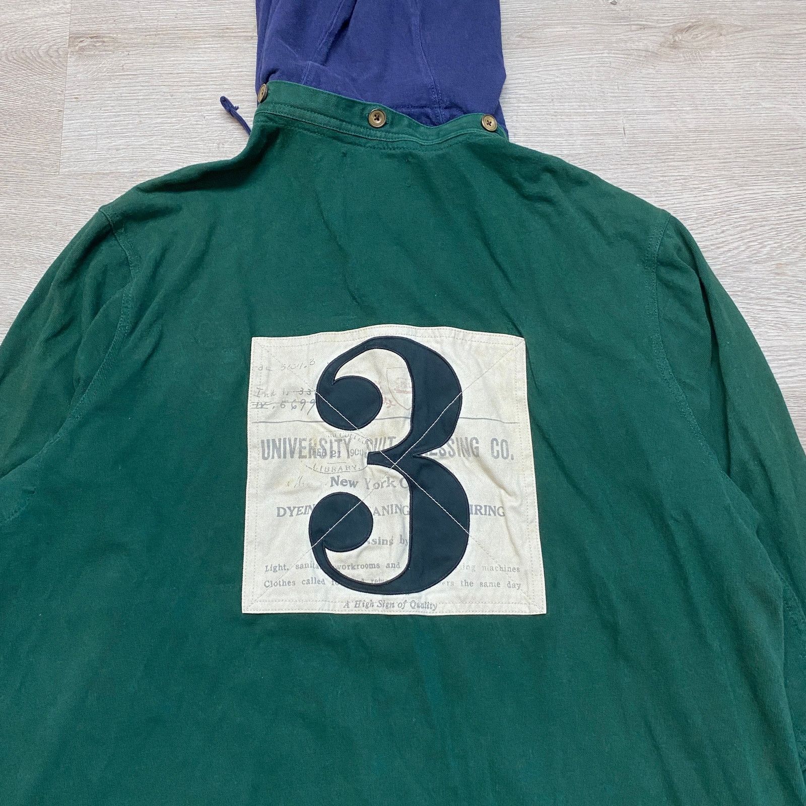 Polo Ralph Lauren × Vintage VTG Polo Ralph Lauren PRL 67 3 Patch Rugby Hoodie Men's XL Size US XL / EU 56 / 4 - 5 Thumbnail