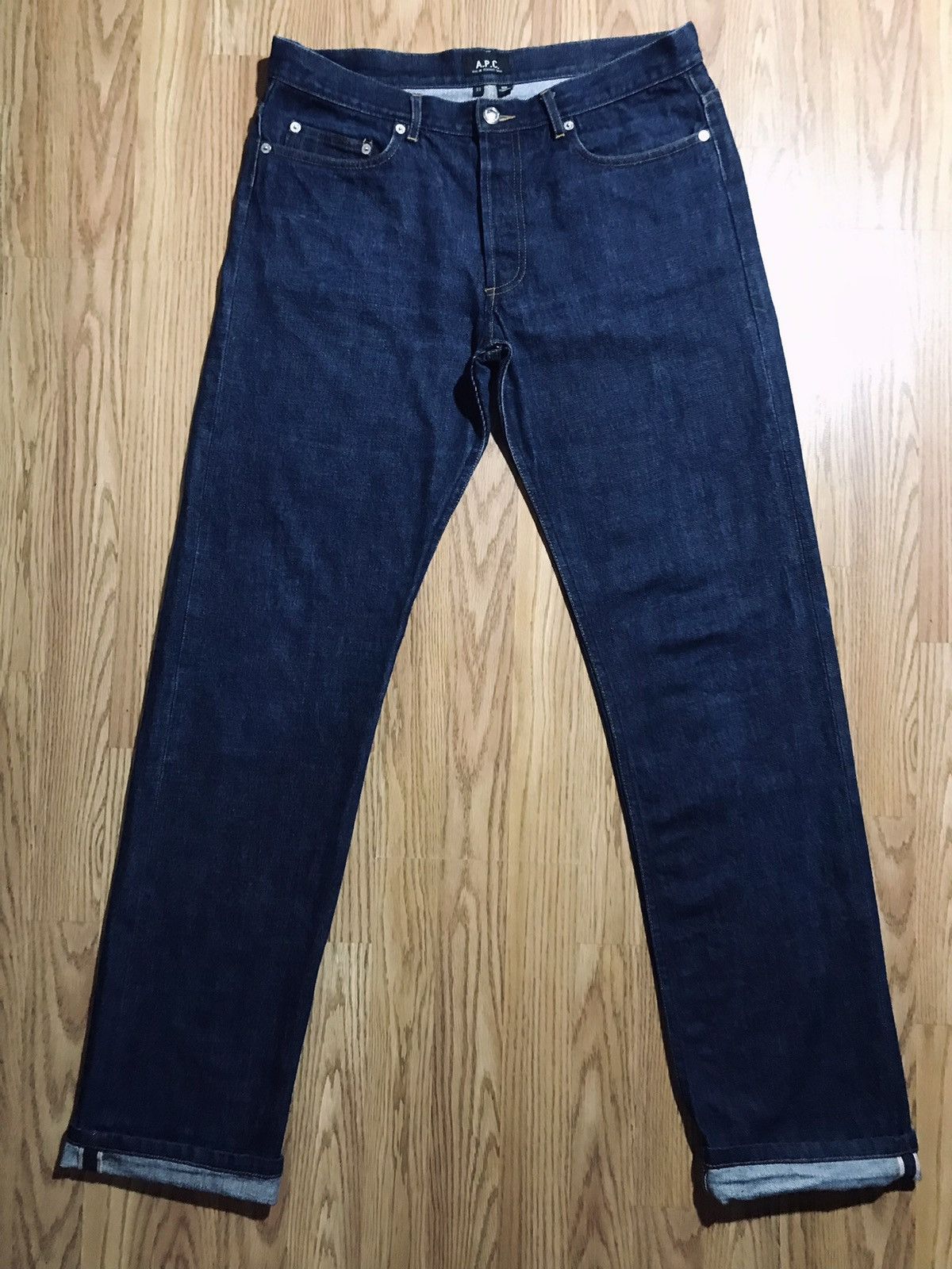 image of A P C New Standard Indigo Selvedge Denim Jeans Size 33 in Blue, Men's