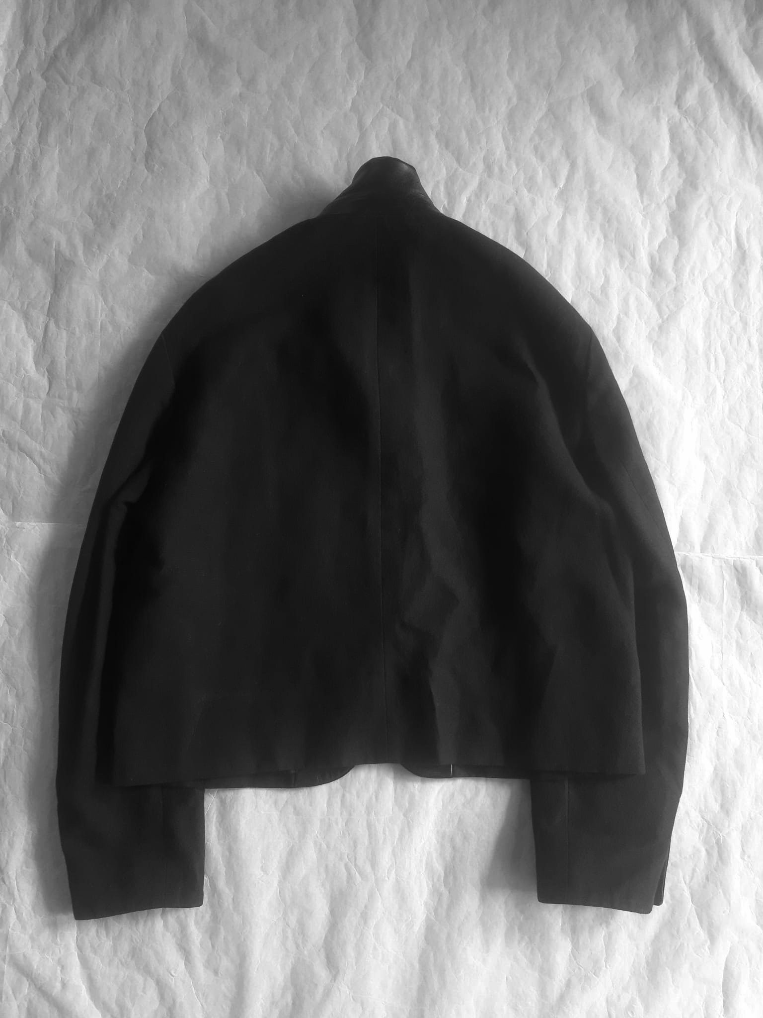 Prada Prada SS 1998 Leather Details Linen Cropped Jacket Size 40R - 6 Thumbnail