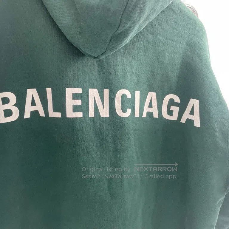 Balenciaga Balenciaga Back printed logo green hoodie Size US XS / EU 42 / 0 - 3 Thumbnail