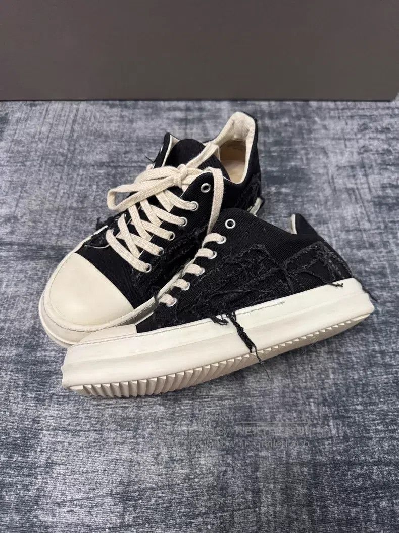 Rick Owens Rick Owens Double Line Ripped Low-Top Converse Size US 7.5 / IT 37.5 - 1 Thumbnail