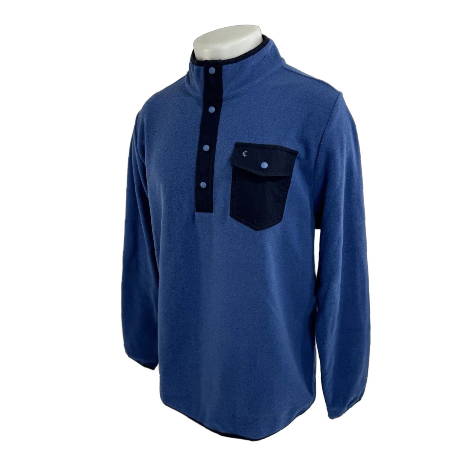 Logo 7 CRIQUET Austin - NEW w TAG - Fleece Pullover Snap Embroidered Logo M Jacket Shirt Mens Blue 90s CQ44 Size US M / EU 48-50 / 2 - 1 Thumbnail