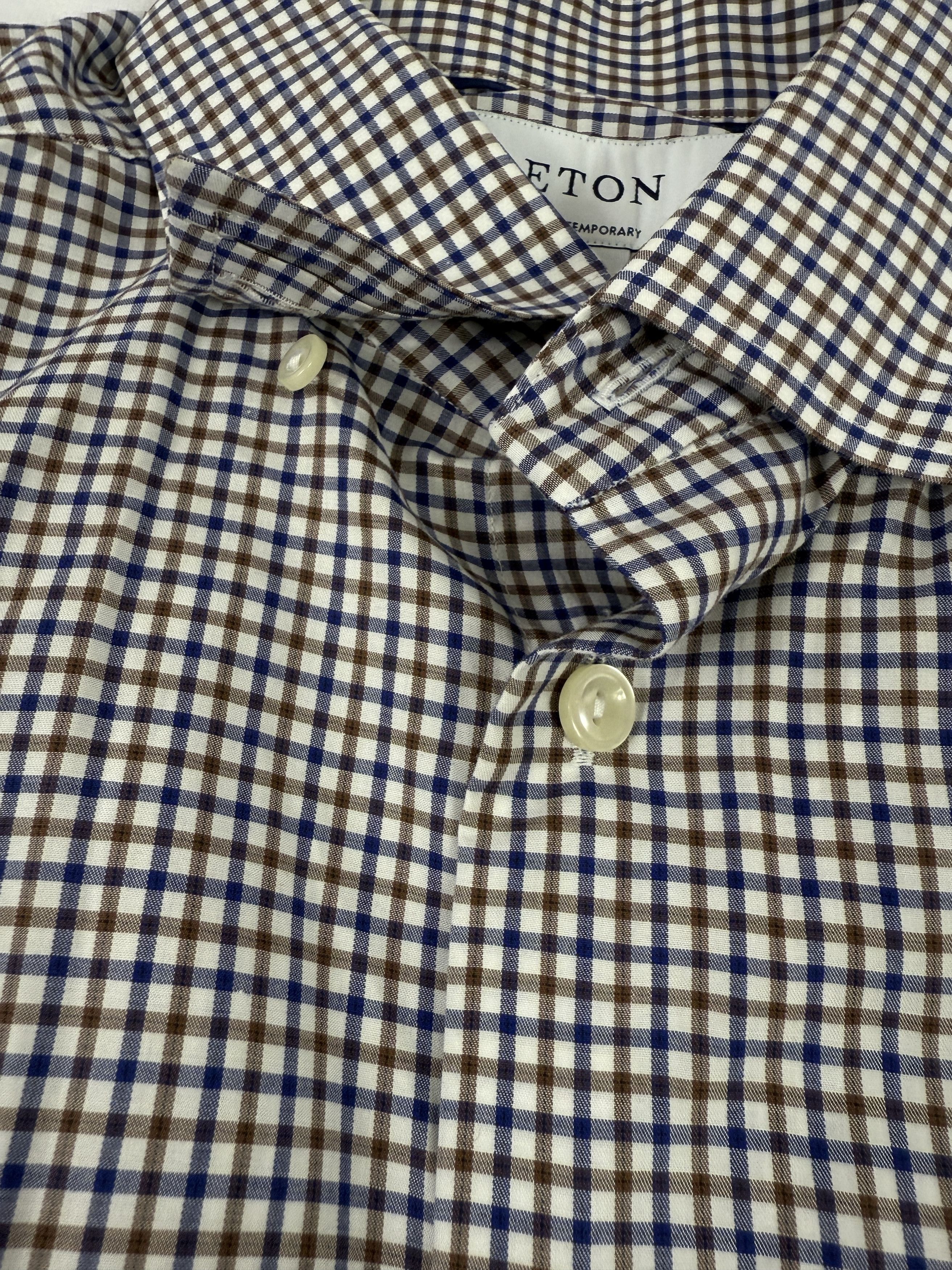 Eton Eton Contemporary Button Down Checked Shirt 43/17 Size US XL / EU 56 / 4 - 5 Thumbnail
