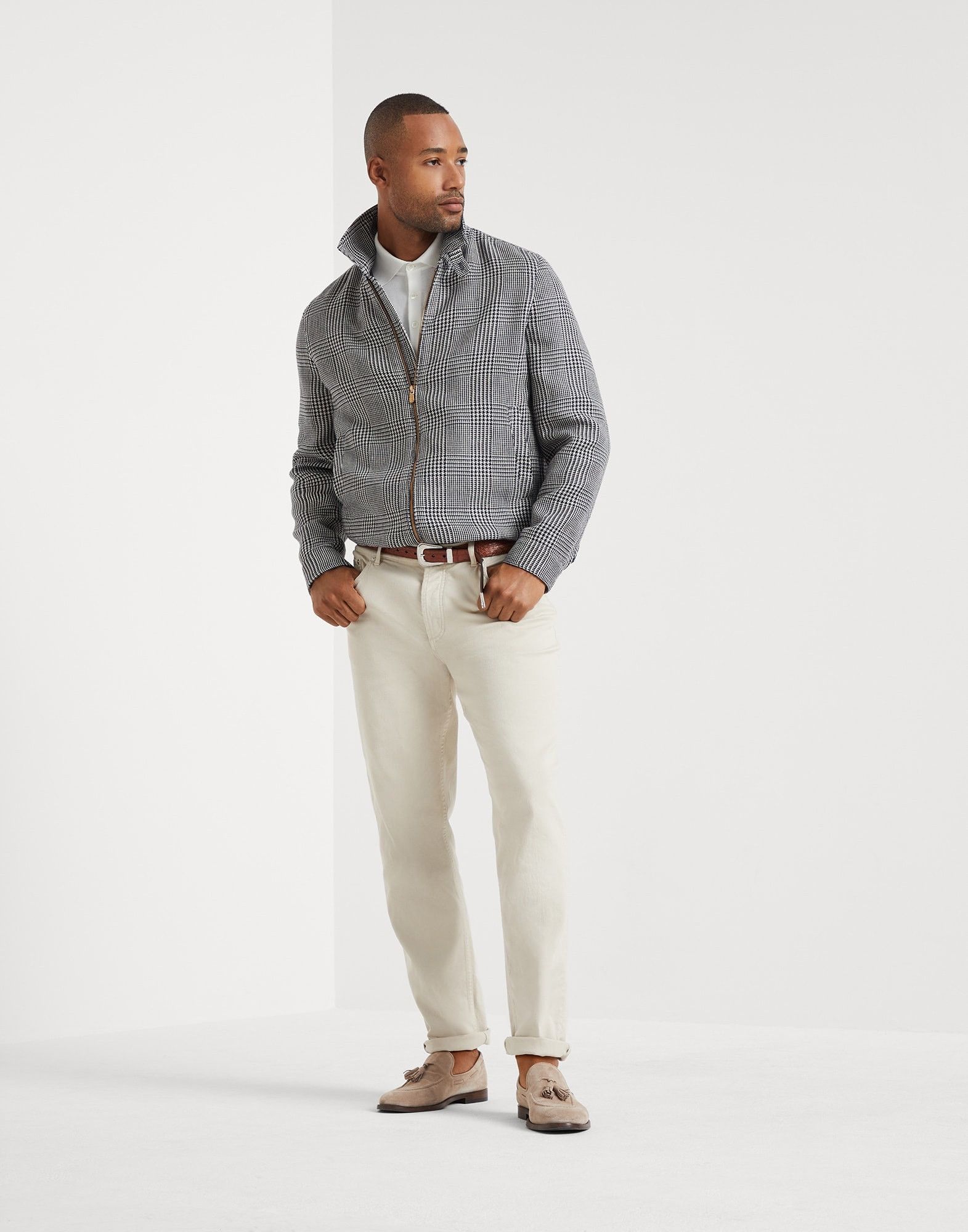 Brunello Cucinelli Polo Sweater in Open White Size US XL / EU 56 / 4 - 5 Thumbnail