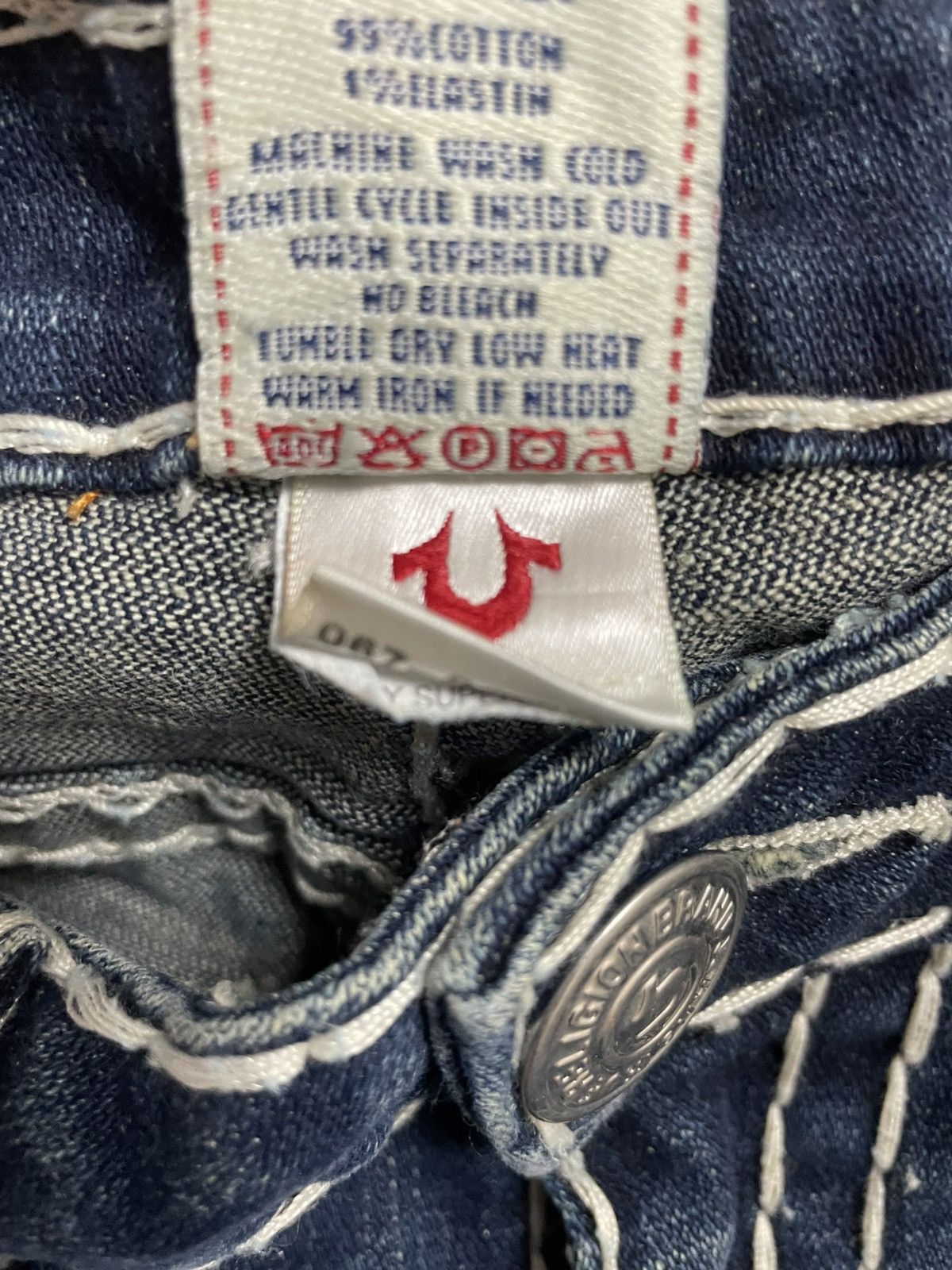 True Religion True Religion blue jeans flared bootcut white stitching Joey Size 28" / US 6 / IT 42 - 6 Thumbnail