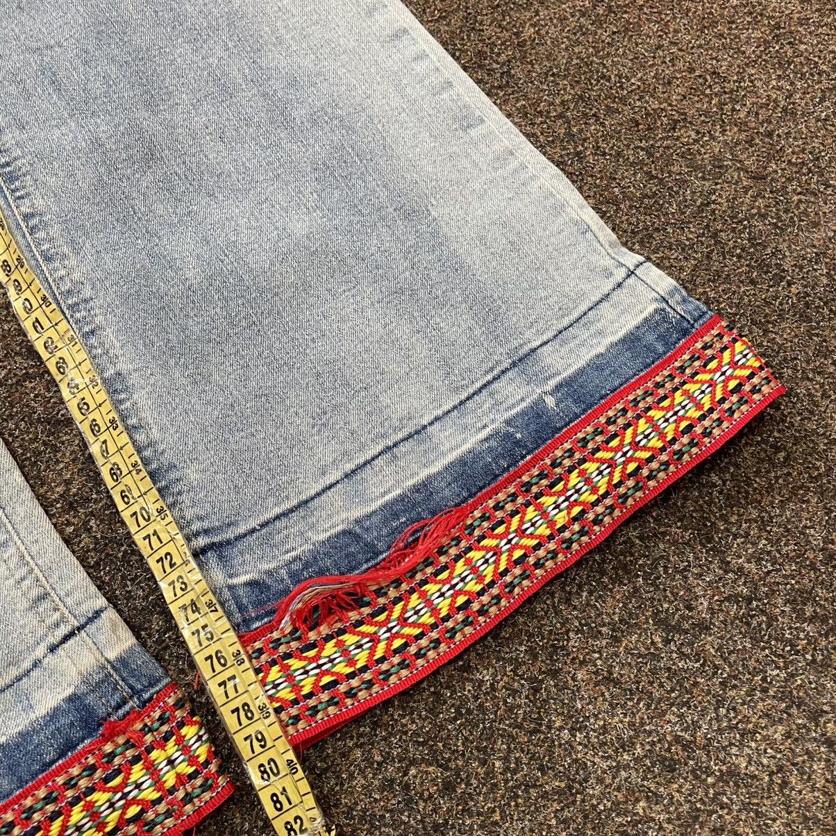 Vintage Vintage Y2K Flared Jeans Distressed Painted Hem Skate 32 Size US 32 / EU 48 - 7 Thumbnail