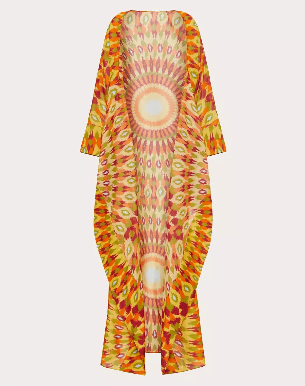 Valentino o1s1wg110925 Long Voile Cape With Round Rain Print in Orange Size M / US 6-8 / IT 42-44 - 1 Thumbnail