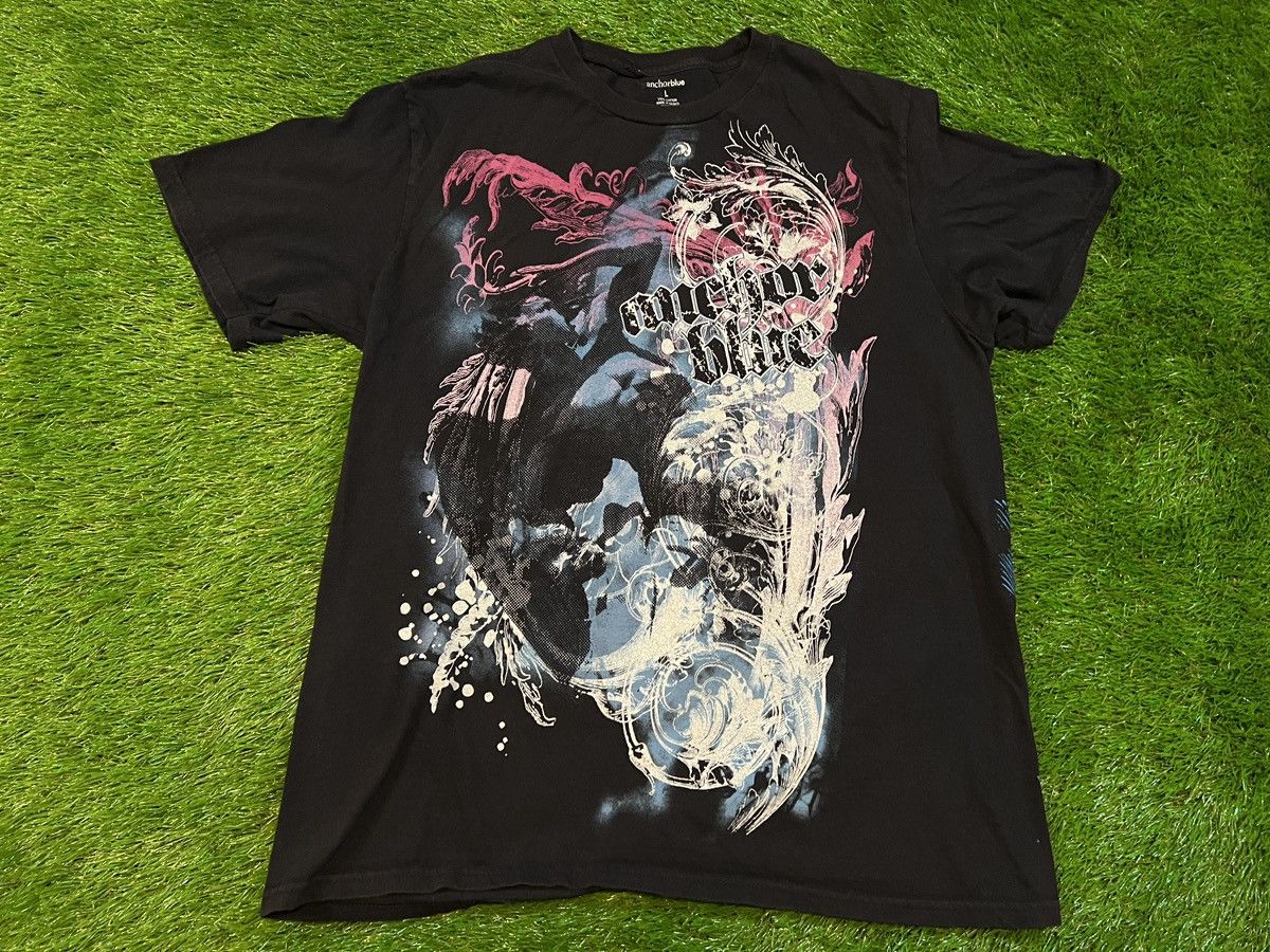 Affliction × Anchor Blue Anchor Blue Skull Greek Statue Wings Cyber Shirt Vintage Y2K Size US L / EU 52-54 / 3 - 1 Thumbnail