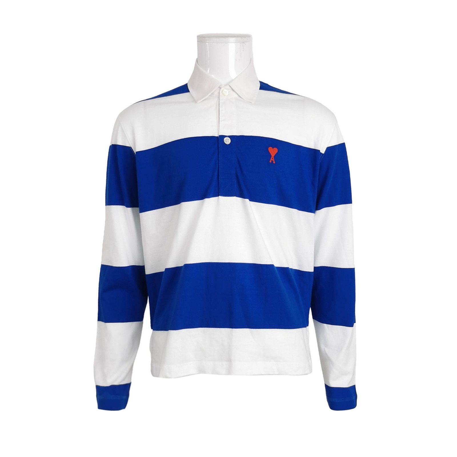 Louis Vuitton AM Alexandre Mattiussi Striped Heart Logo Polo T-Shirt Size US S / EU 44-46 / 1 - 1 Thumbnail